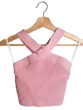 Aritzia Babaton Sculpt Knit Criss Cross Cropped Tank